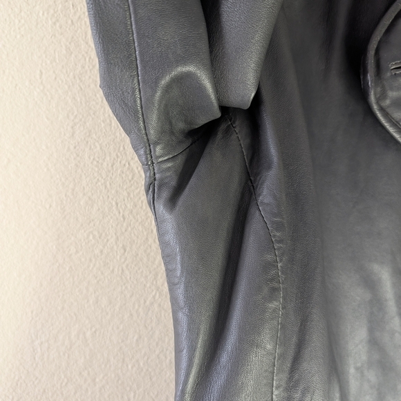 Tahari Black Leather Jacket for Women - Picture 15 of 16